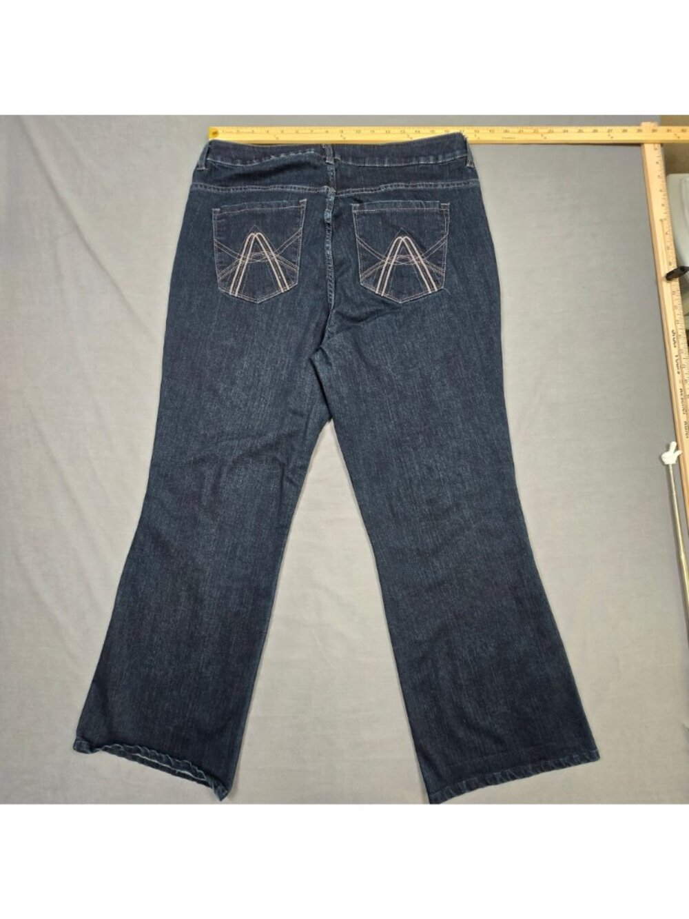 Avenue Denim Womens Bootcut Jeans 16P Dark Wash Stretch Cotton Blend - Picture 4 of 5